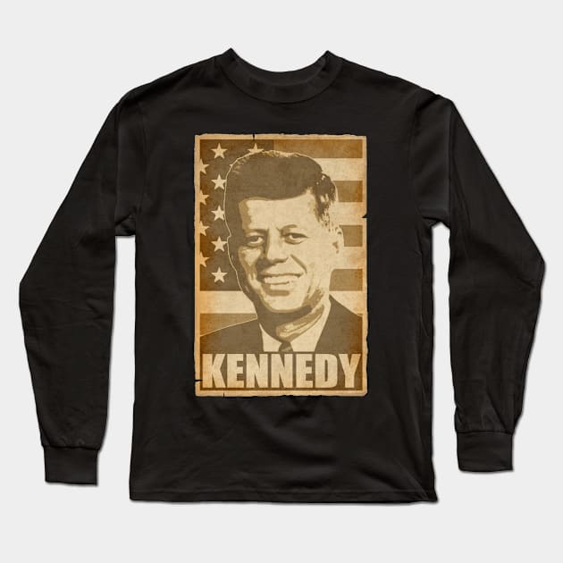 John F Kennedy JFK American Pop Art Long Sleeve T-Shirt by Nerd_art